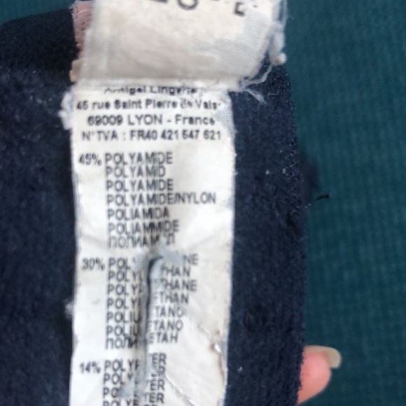 Lise Charmel Antigel Pink Purple Floral Navy Blue Lace Trim Bra 38D - Picture 10 of 12